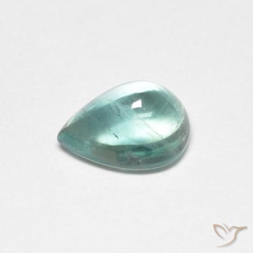 Fluorite Verde bluastro chiaro naturale da 1.86 ct, Forma a pera, Trasparente