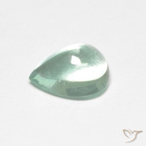 Fluorite Verde bluastro naturale da 2.27 ct, Forma a pera, Trasparente