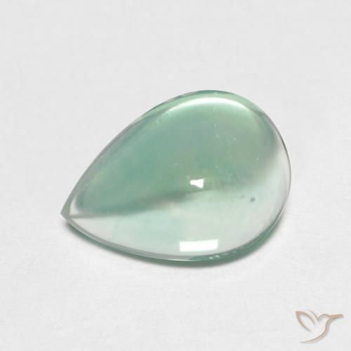 Fluorite Verde bluastro chiaro naturale da 2.32 ct, Forma a pera, Trasparente