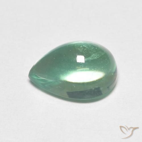 Fluorite Verde bluastro chiaro naturale da 2.32 ct, Forma a pera, Trasparente