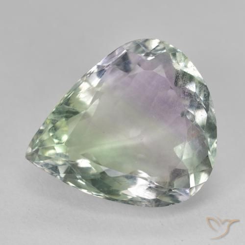 19.43ct Naturale Multicolore Fluorite, Forma a pera, SI