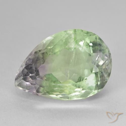 13.84ct Naturale Multicolore Fluorite, Forma a pera, SI-I1