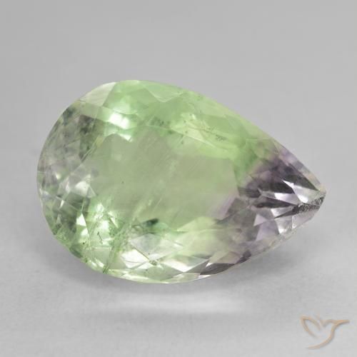 Fluorite Multicolore naturale da 13.84 ct, Forma a pera, SI-I1