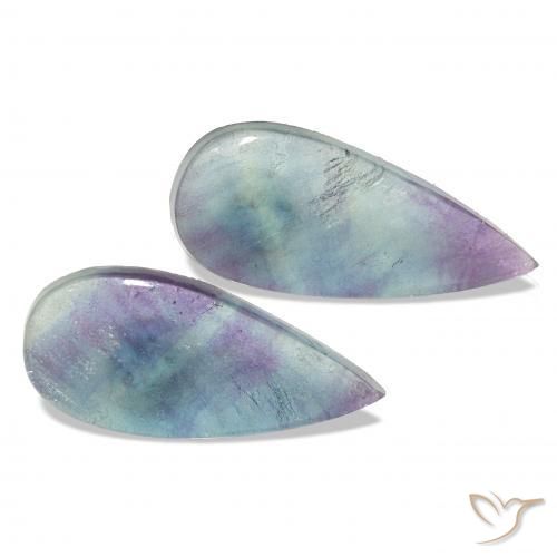 Gemme di Fluorite Multicolore naturale da 13.81 ct, Forma a pera, Trasparente