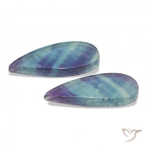 Gemme di Fluorite Multicolore naturale da 13.81 ct, Forma a pera, Trasparente