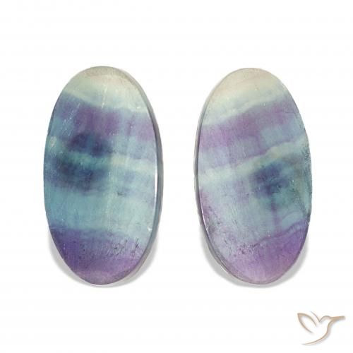 21.40ctw Multicolore Fluorite, Ovale, Trasparente