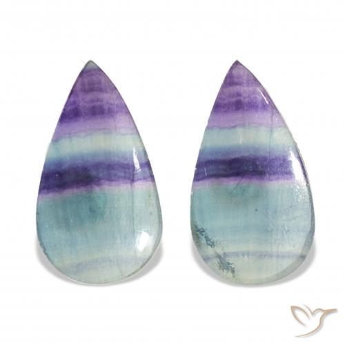 21.63ctw Multicolore Fluorite, Forma a pera, Trasparente