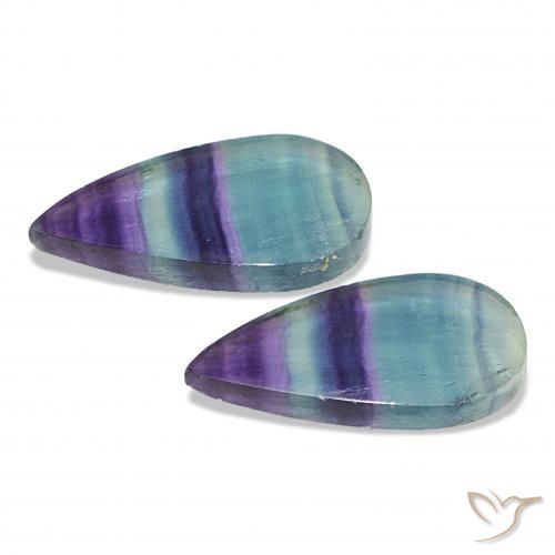 Gemme di Fluorite Multicolore naturale da 21.63 ct, Forma a pera, Trasparente
