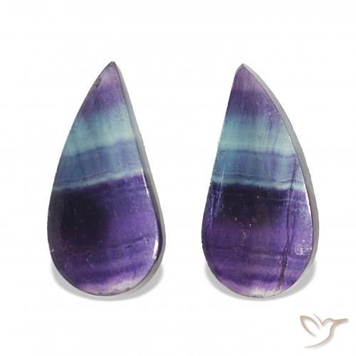20.61ctw Multicolore Fluorite, Forma a pera, Trasparente
