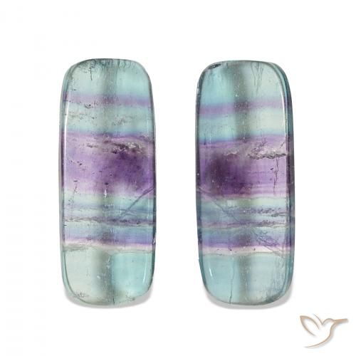 43.79ctw Multicolore Fluorite, Taglio a baguette, Trasparente