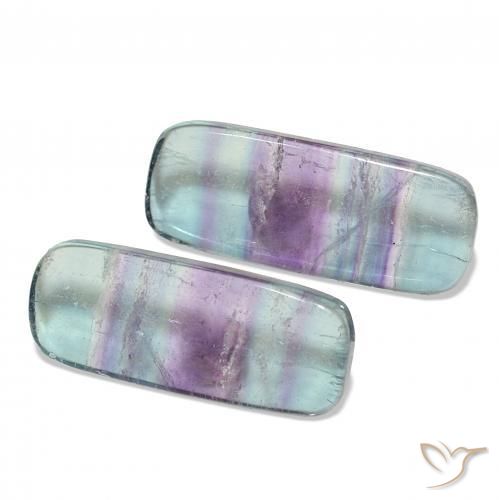 Gemme di Fluorite Multicolore naturale da 43.79 ct, Taglio a baguette, Trasparente