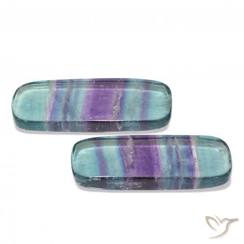 Gemme di Fluorite Multicolore naturale da 43.79 ct, Taglio a baguette, Trasparente
