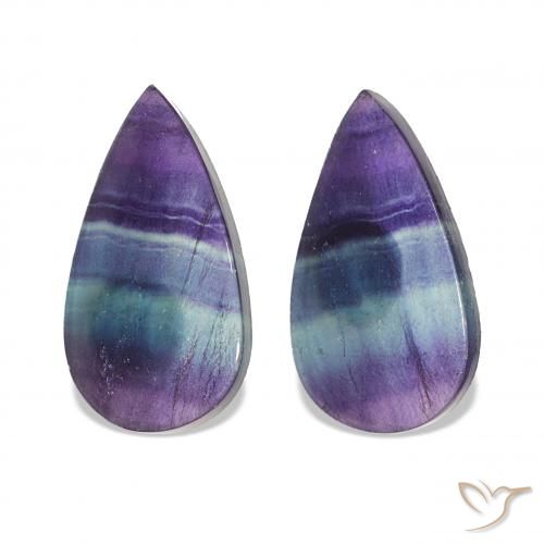 17.44ctw Multicolore Fluorite, Forma a pera, Trasparente