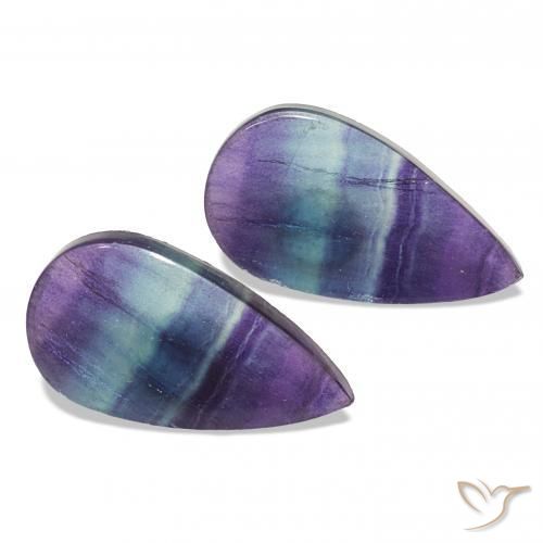 Gemme di Fluorite Multicolore naturale da 17.44 ct, Forma a pera, Trasparente