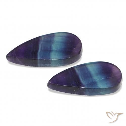 Gemme di Fluorite Multicolore naturale da 17.44 ct, Forma a pera, Trasparente