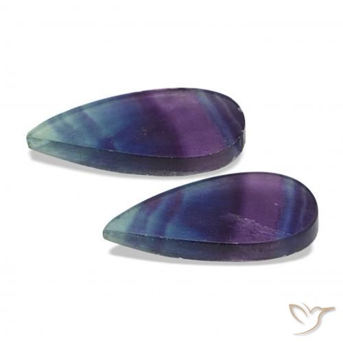 Gemme di Fluorite Multicolore naturale da 18.77 ct, Forma a pera, Trasparente