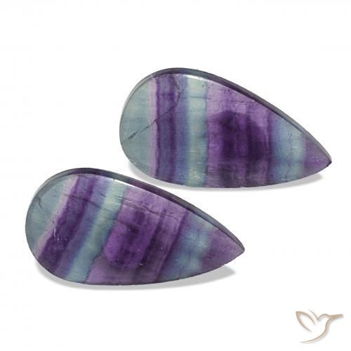 Gemme di Fluorite Multicolore naturale da 18.91 ct, Forma a pera, Trasparente