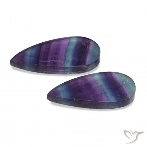 Gemme di Fluorite Multicolore naturale da 18.91 ct, Forma a pera, Trasparente