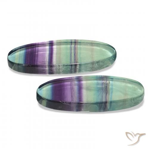 Gemme di Fluorite Multicolore naturale da 62.92 ct, Ovale, Trasparente
