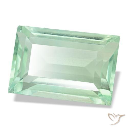 Fluorite naturale verde da 8,77 ct, baguette, VS
