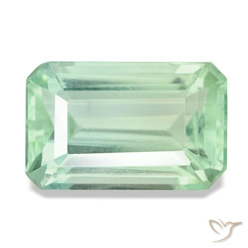 Fluorite naturale verde da 7,92 ct, taglio smeraldo, VS
