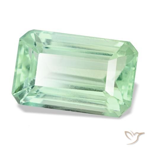 Fluorite naturale verde da 7,92 ct, taglio smeraldo, VS