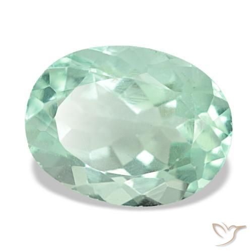 Fluorite naturale verde da 5,65 ct, taglio ovale, VS