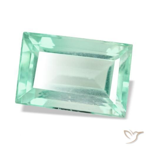 Fluorite naturale verde da 4,58 ct, baguette, VS