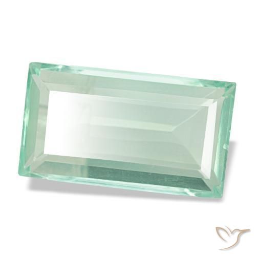 Fluorite naturale verde da 6,15 ct, baguette, VS