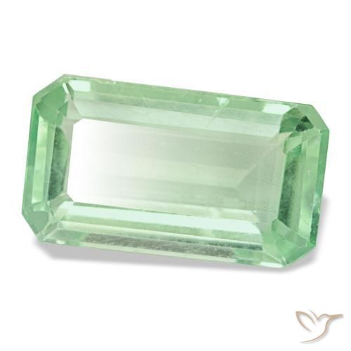 Fluorite naturale verde da 11,28 ct, taglio smeraldo, VS-SI