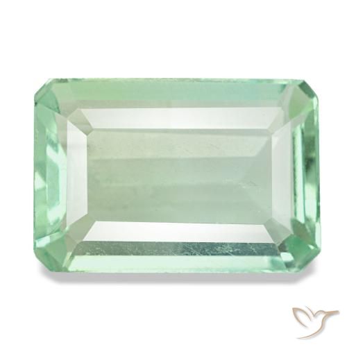 Fluorite naturale verde da 9,44 ct, taglio smeraldo, VS