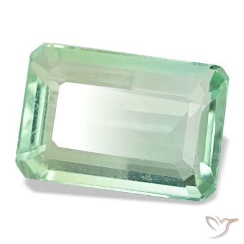 Fluorite naturale verde da 9,44 ct, taglio smeraldo, VS