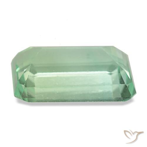 Fluorite naturale verde da 9,44 ct, taglio smeraldo, VS