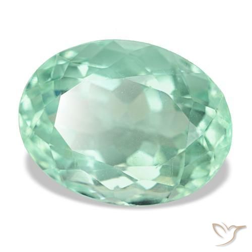 Fluorite naturale verde da 11,70 ct, taglio ovale, VS