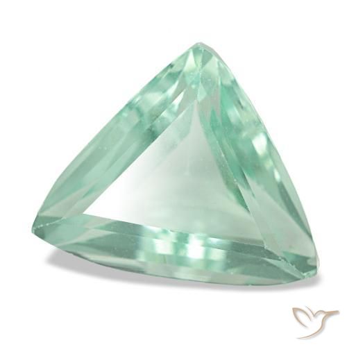 Fluorite naturale verde da 6,36 ct, trillion, VS