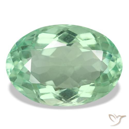 Fluorite naturale verde da 11,73 ct, taglio ovale, VS