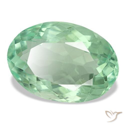 Fluorite naturale verde da 11,73 ct, taglio ovale, VS