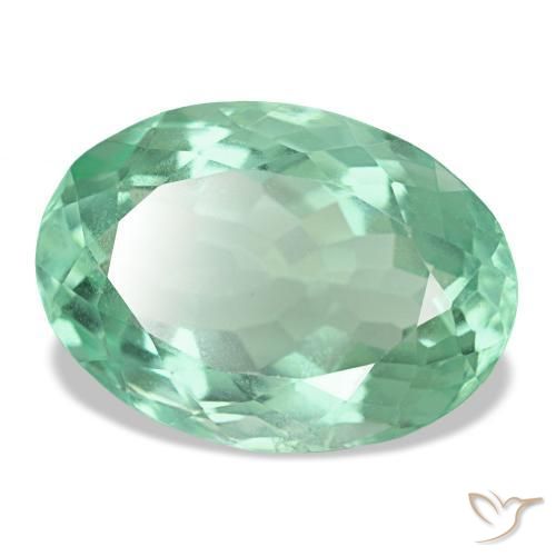Fluorite naturale verde da 14,51 ct, taglio ovale, VS