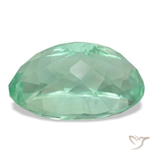Fluorite naturale verde da 14,51 ct, taglio ovale, VS
