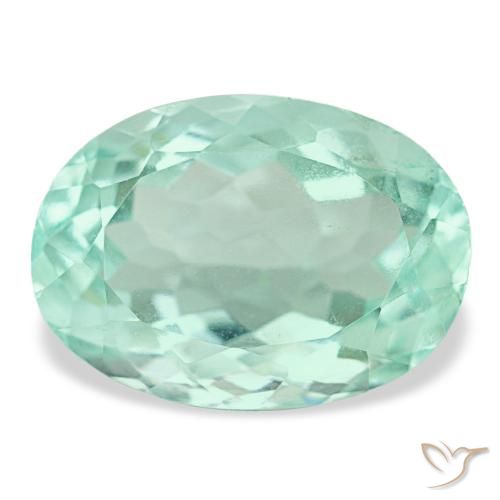 Fluorite naturale turchese da 8,18 ct, taglio ovale, VVS-VS
