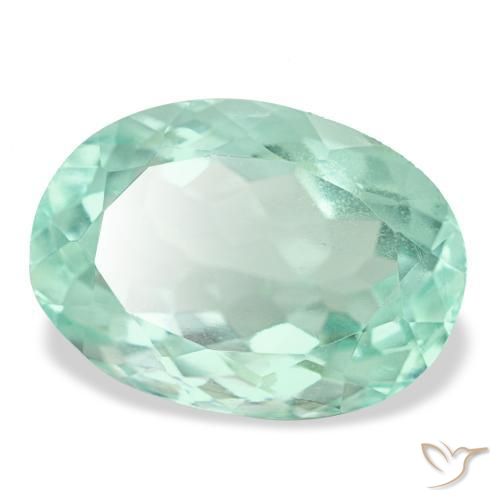Fluorite naturale turchese da 8,18 ct, taglio ovale, VVS-VS