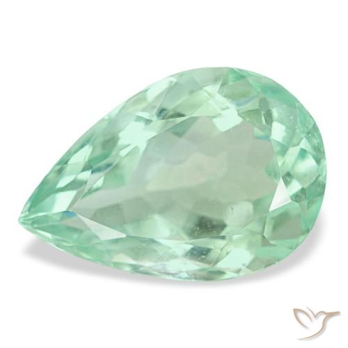 Fluorite naturale turchese da 9,02 ct, taglio a pera, VVS-VS