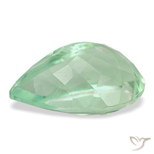 Fluorite naturale turchese da 9,02 ct, taglio a pera, VVS-VS