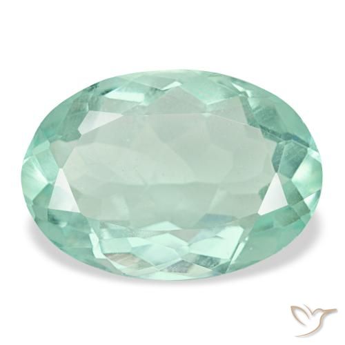 Fluorite naturale turchese da 8,57 ct, taglio ovale, VVS-VS