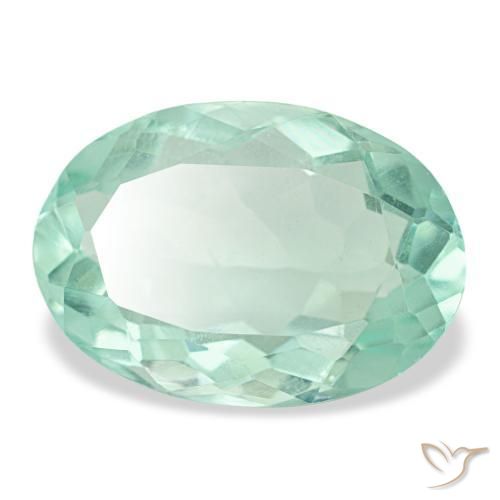 Fluorite naturale turchese da 8,57 ct, taglio ovale, VVS-VS