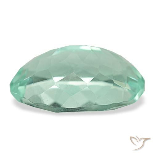 Fluorite naturale turchese da 8,57 ct, taglio ovale, VVS-VS