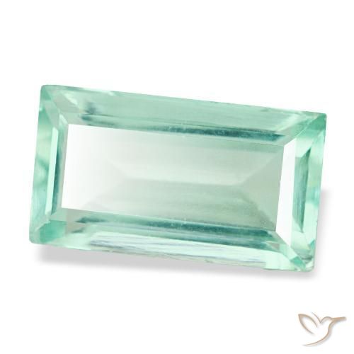 Fluorite naturale turchese da 6,18 ct, baguette, VVS-VS