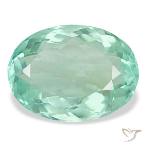 Fluorite naturale turchese da 14,55 ct, taglio ovale, VVS-VS