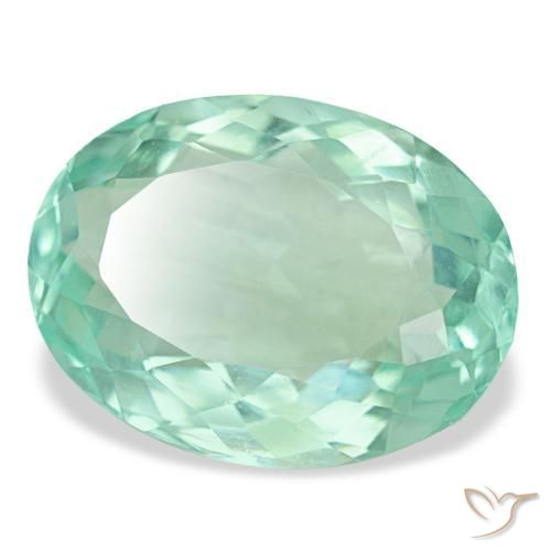 Fluorite naturale turchese da 14,55 ct, taglio ovale, VVS-VS
