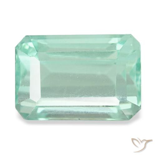 9.24ct turchese fluorite, taglio smeraldo, VVS-VS